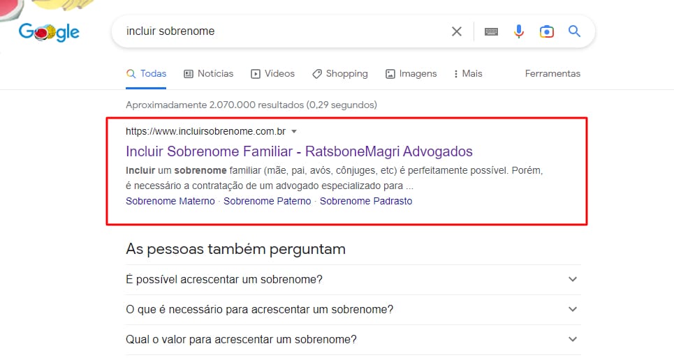 Incluir Sobrenome